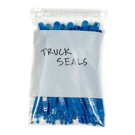 Box Packaging Slide Seal Reclosable Poly Bags W/White Block 9W x 12-1/2L 3 Mil 100/pk PB5242